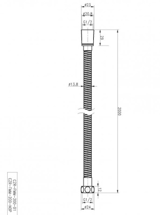 CZR-FMM-120-NOP Гибкий шланг металлизированный, длина 1,2 м, чёрный матовый CZR-FMM-120-NOP Гибкий шланг металлизированный, длина 1,2 м, чёрный матовый