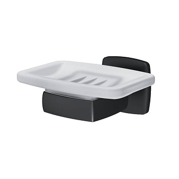 A9034222 Gem, Стеклянная мыльница с настенным держателем, черная A9034222 Gem, Стеклянная мыльница с настенным держателем, черная