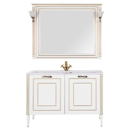 Мебель для ванной Aquanet Паола 120 белый/золото (литьевой мрамор) Мебель для ванной Aquanet Паола 120 белый/золото (литьевой мрамор)