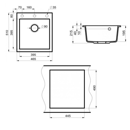 Мойка кухонная Point Моко 47 PN3006AL, серый Мойка кухонная Point Моко 47 PN3006AL, серый