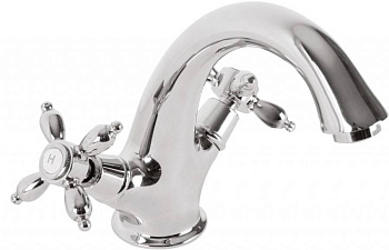 NOSTALGIA-LS1-03/24 Смеситель для раковины с донным клапаном золото, ручки золото