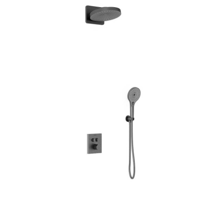 Душевой комплект Inspire VSFW-3I21T1GM встраиваемый, термостатический, 2 режима, вороненая сталь