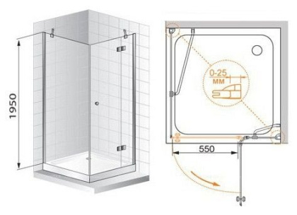VERONA-W-A-1-100-C-Cr Душевой уголок