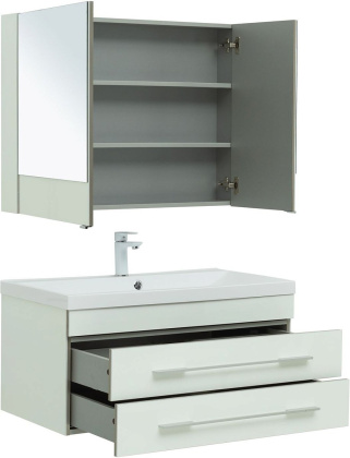 Комплект мебели для ванной Aquanet Верона 90 белый (подвесной 2 ящика) Комплект мебели для ванной Aquanet Верона 90 белый (подвесной 2 ящика)