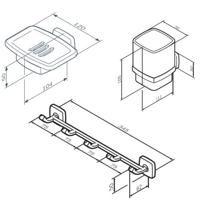 Набор аксессуаров для зоны красоты, черный AK90B1903B