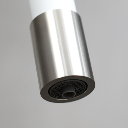 Смеситель для кухни с гибким изливом с подключением к фильтру питьевой воды, высота излива 32 см, длина 20 см, нерж. сталь