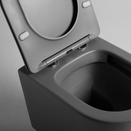 Унитаз подвесной Piatti VT1-11SMA, цвет антрацит матовый, ультратонкое soft-close сиденье Унитаз подвесной Piatti VT1-11SMA, цвет антрацит матовый, ультратонкое soft-close сиденье