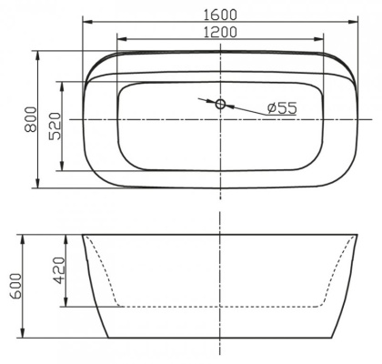 BB303 Отдельностоящая прямоугольная акриловая ванна Цвет Белый  BB303 Отдельностоящая прямоугольная акриловая ванна Цвет Белый
