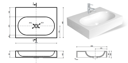 Раковина "Nika silk" 610х450