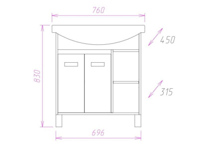 Тумба Onika Гамма 75 напольная, ясень шимо/венге (ум. Элеганс 75) Тумба Onika Гамма 75 напольная, ясень шимо/венге (ум. Элеганс 75)