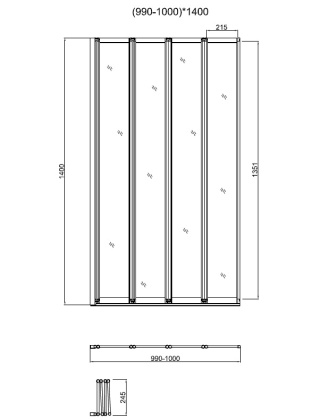 Душевая шторка на ванну VSB-31100CL, 1000*1400, хром, стекло прозрачное Душевая шторка на ванну VSB-31100CL, 1000*1400, хром, стекло прозрачное