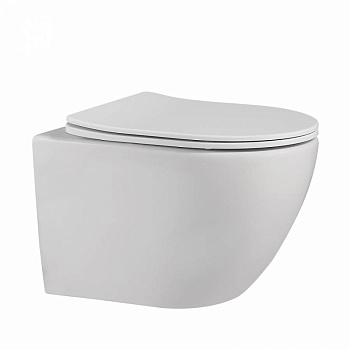 Подвесной унитаз Abber Bequem AC1100MW белый матовый с микролифтом Подвесной унитаз Abber Bequem AC1100MW белый матовый с микролифтом