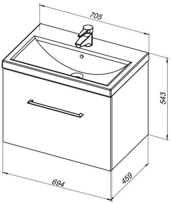 Тумба под раковину Aquanet Порто 70 белый Тумба под раковину Aquanet Порто 70 белый