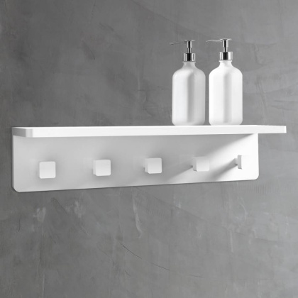 Вешалка с полкой ABBER Stein AS1651 белая матовая