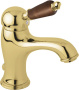 ELITE-LSM1-03/24-Bi Смеситель для раковины однорычажный с донным клапаном, золото, ручка белая