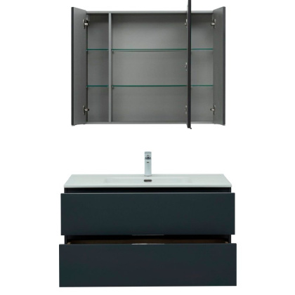 Мебель для ванной Aquanet Алвита New 100 2 ящика, антрацит