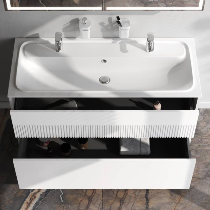 База под раковину, 2 ящика, 120 см, белый матовый M8FFUX1202WM