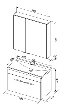 Тумба под раковину Aquanet Августа 90 белый Тумба под раковину Aquanet Августа 90 белый