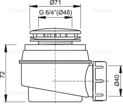 Сифон для душевого поддона, хром Сифон для душевого поддона, хром