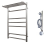Полотенцесушитель электрический Point Аврора PN10158PE П6 500x800 с полкой левый/правый, хром Полотенцесушитель электрический Point Аврора PN10158PE П6 500x800 с полкой левый/правый, хром