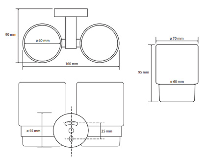 Держатель зубных щеток, стаканы