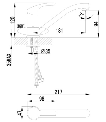 Смеситель Lemark Plus Strike LM1104C для кухни
