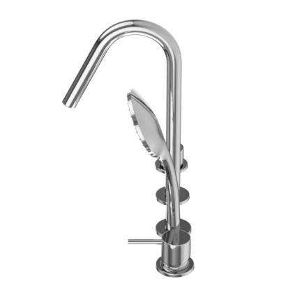 LEAF-BVDM4-L-ST Смеситель на борт ванны врезной, на 4 отверстия, исполнение Satinox LEAF-BVDM4-L-ST Смеситель на борт ванны врезной, на 4 отверстия, исполнение Satinox