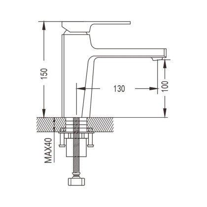 Смеситель для раковины латунь, хром S8901