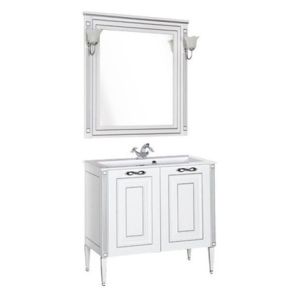 Мебель для ванной Aquanet Паола 90 белый/серебро (литьевой мрамор) Мебель для ванной Aquanet Паола 90 белый/серебро (литьевой мрамор)