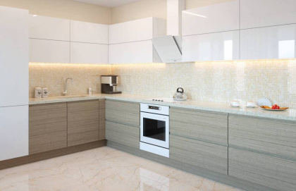 Мозаика, нат. мрамор, CREMA MARFIL POLISHED 20х20, Classic