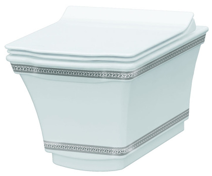 Подвесной Унитаз с узором Hermitage CHROME Подвесной Унитаз с узором Hermitage CHROME