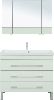 Комплект мебели для ванной Aquanet Верона 100 белый (напольный 3 ящика) Комплект мебели для ванной Aquanet Верона 100 белый (напольный 3 ящика)