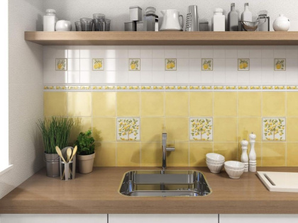 Бордюр настенный TLA004H Капри Лимончики  3*9.9 (1уп/56шт), шт